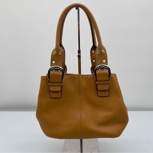 Tignanello Camel Slouchy Shape Leather Shoulder Bag Purse